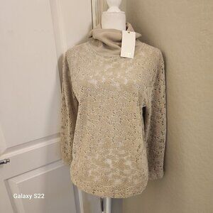 Dylan Developed by True Grit Top Tan Sweater. Small NWT